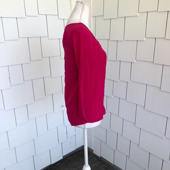 MAEVE for ANTHROPOLOGIE Women's Magenta Long Sleeve Continue Cutout Top sz 0 - Picture 4 of 6